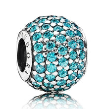 Load image into Gallery viewer, Pandora Retired Sterling Silver Pave Lights Bead with Teal Zirconia - 791051MCZ