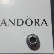 Load image into Gallery viewer, Pandora Retired Sterling Silver Pave Lights Bead with Teal Zirconia - 791051MCZ