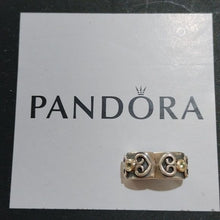 Load image into Gallery viewer, Pandora Sterling Silver with 14K Gold +Diamond Double Heart Clip - 790382D
