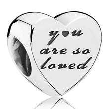 Load image into Gallery viewer, Pandora Retired Sterling Silver You Are So Loved Heart Charm - 791730
