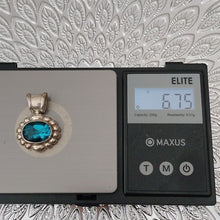 Load image into Gallery viewer, Sterling Silver Blue Topaz Oval Pendant
