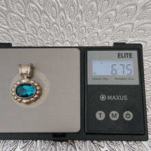 Load image into Gallery viewer, Sterling Silver Blue Topaz Oval Pendant