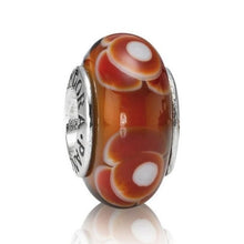 Load image into Gallery viewer, Pandora Retired Tangerine Flowers for You Murano Glass Bead - 790646
