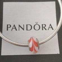 Load image into Gallery viewer, Pandora Retired Orange Swirl Murano Glass Bead - 790668