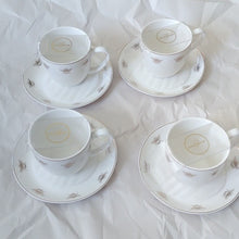 Load image into Gallery viewer, Grace Teaware Queen Bee Fine Porcelain Teacups with Saucers, Set of 4