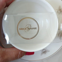 Load image into Gallery viewer, Grace Teaware Queen Bee Fine Porcelain Teacups with Saucers, Set of 4