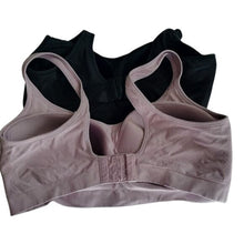Load image into Gallery viewer, Set of 2 Soft Support Sports Bras, Black + Lilac, Size 2XL