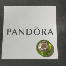 Load image into Gallery viewer, Pandora Retired Sterling Silver Green Murano Glass Zig-Zag Bead - 790616