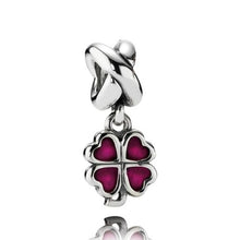 Load image into Gallery viewer, Pandora Sterling Silver Pink Enamel Four Leaf Clover Dangle Bead - 790572en07