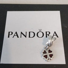 Load image into Gallery viewer, Pandora Sterling Silver Pink Enamel Four Leaf Clover Dangle Bead - 790572en07