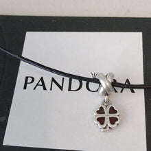 Load image into Gallery viewer, Pandora Sterling Silver Pink Enamel Four Leaf Clover Dangle Bead - 790572en07