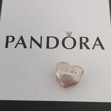 Load image into Gallery viewer, Pandora 925 I Love My Pet Dog or Cat Animal Heart Paw Print Charm w CZs