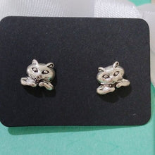 Load image into Gallery viewer, Sterling Silver Multiple Piece Kitten Cat Earrings