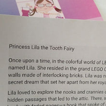 Load image into Gallery viewer, Princess Lila the Lego Tooth Fairy with Heart Shaped Box + Origin Story