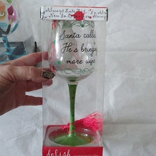 Load image into Gallery viewer, Delish Hand painted Holiday + Girlfriends Goblets, Set of 2