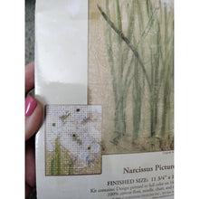 Load image into Gallery viewer, Candamar Designs Narcissus Picture EMBELLISHED cross stitch kit 51343 flowers