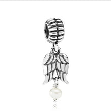 Load image into Gallery viewer, Pandora Sterling Silver Guardian Angel Dangle Bead w/ White Pearl - 790975p