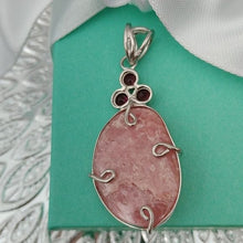 Load image into Gallery viewer, Artisan Sterling Silver, Pink Thulite, Garnet + Amethyst Healing Pendant