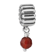 Load image into Gallery viewer, Pandora Retired Sterling Silver Carnelian July Birthstone Dangle - 790166K