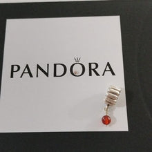 Load image into Gallery viewer, Pandora Retired Sterling Silver Carnelian July Birthstone Dangle - 790166K