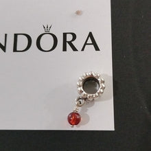 Load image into Gallery viewer, Pandora Retired Sterling Silver Carnelian July Birthstone Dangle - 790166K