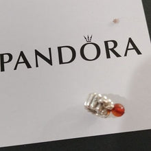 Load image into Gallery viewer, Pandora Retired Sterling Silver Carnelian July Birthstone Dangle - 790166K