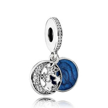 Load image into Gallery viewer, Pandora Sterling Silver Vintage Night Sky Moon Stars Dangle Charm 791993cz