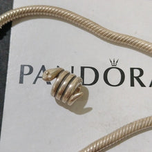 Load image into Gallery viewer, Pandora Sterling Silver 7" Snakechain Bracelet w/ Coiled Snake Charm 790171