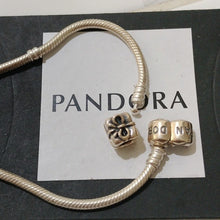 Load image into Gallery viewer, Pandora Sterling Silver 7" Snakechain Starter Bracelet w/ Present Charm 790300