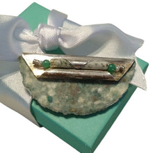 Load image into Gallery viewer, Vintage Signed Submarine Paperworks Mixed Media + Sterling Silver Beaded Brooch
