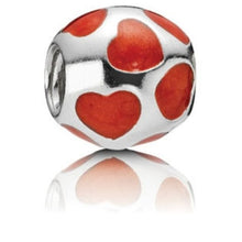 Load image into Gallery viewer, Pandora Retired Sterling Silver Love You Red Enamel Bead - 790543EN17