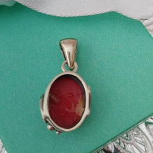 Load image into Gallery viewer, Sterling Silver+ Coral Oval Pendant
