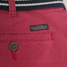Load image into Gallery viewer, Lee Men's Walker Flat Front Shorts with Belt, Burnt Red, 40
