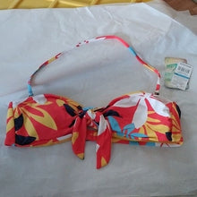 Load image into Gallery viewer, Hobie Womens Orange Floral Bloomy Daze Bandeau Bikini Swim Top, Size Large