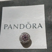 Load image into Gallery viewer, Pandora Sterling Silver Dazzling Floral Charm w/Pink, Purple +Clear CZs