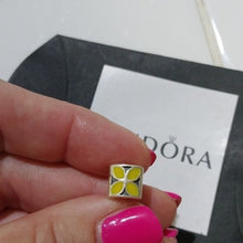 Load image into Gallery viewer, Pandora Retired Yellow Enamel Flower with Sterling Silver Bead - 790437EN06