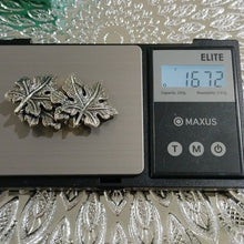 Load image into Gallery viewer, Vintage Sterling Silver Danecraft Fall Leaves Clip-On Earrings