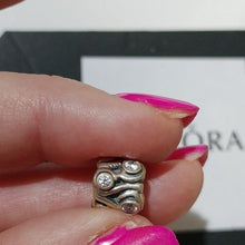 Load image into Gallery viewer, Pandora Retired Sterling Silver Ocean Wave Bead with Clear Zirconia - 790369CZ