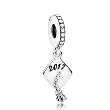 Load image into Gallery viewer, Pandora 2017 Engraved Graduation Hat Cap 791892 Sterling Silve…