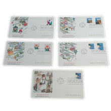 Load image into Gallery viewer, Postal Stamps "Christmas" First Day of Issue, Set of 5, October, 1993
