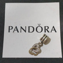 Load image into Gallery viewer, Pandora Sterling Silver Interlocking Love Dangle Charm w/ Clear Zirconia Heart
