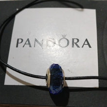 Load image into Gallery viewer, Pandora Sterling Silver Fascinating Iridescence Blue Murano Glass Charm 791646