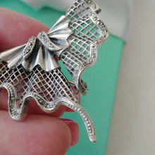 Load image into Gallery viewer, Art Deco 1930s Sterling Silver Brooch/Pendant with Marcasites
