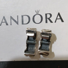 Load image into Gallery viewer, Pandora Sterling Silver Row of Hearts Clips, Set of 2, 791978