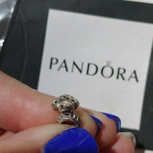 Load image into Gallery viewer, Pandora Sterling Silver Heart Dangle Bead with Red Pave Zirconia - 791023czr