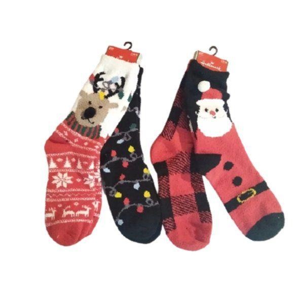 4 Pair Hallmark Christmas Crew Socks