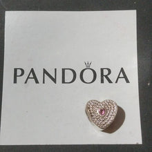 Load image into Gallery viewer, Pandora Sterling Silver Sweetheart Heart Charm with Salmon Zirconia - 791555czs