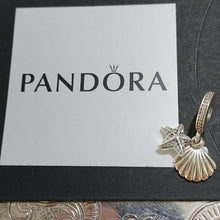 Load image into Gallery viewer, Pandora Sterling Silver Tropical Starfish and Seashell Dangle Charm 792076czf