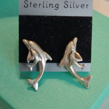 Load image into Gallery viewer, Sterling Silver Dolphins, Crabs + Shells Post Earrings, 3 pair