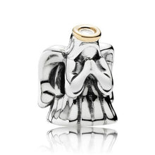 Load image into Gallery viewer, Pandora Retired Sterling Silver Divine Angel Charm 14K Gold Halo - 791770